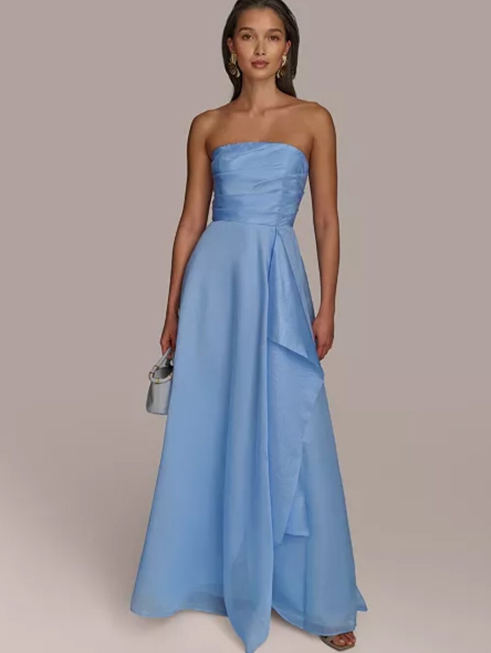 Donna Karan NWT $299 Blue Strapless High Low Dress Sz 14 Luxury Statement Piece